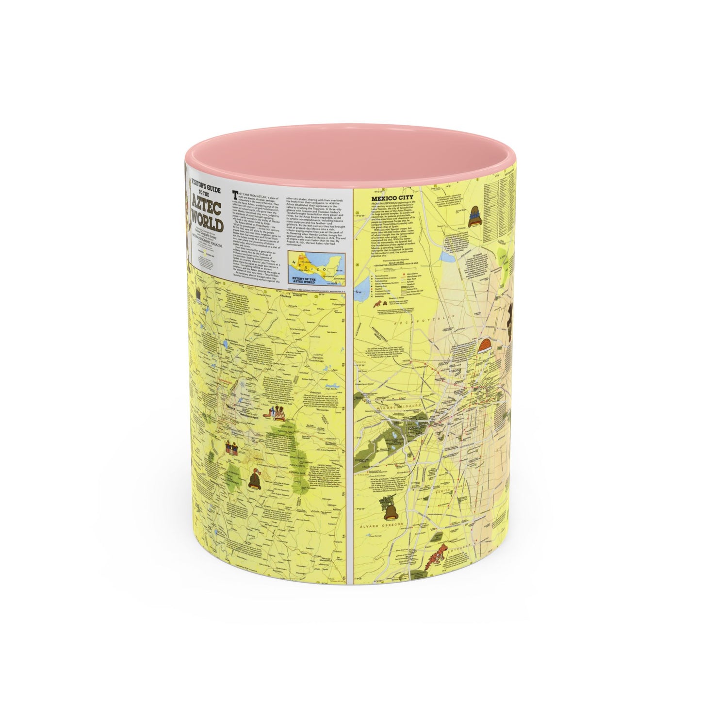 Central America - The Aztec World (1980) (Map) Accent Coffee Mug