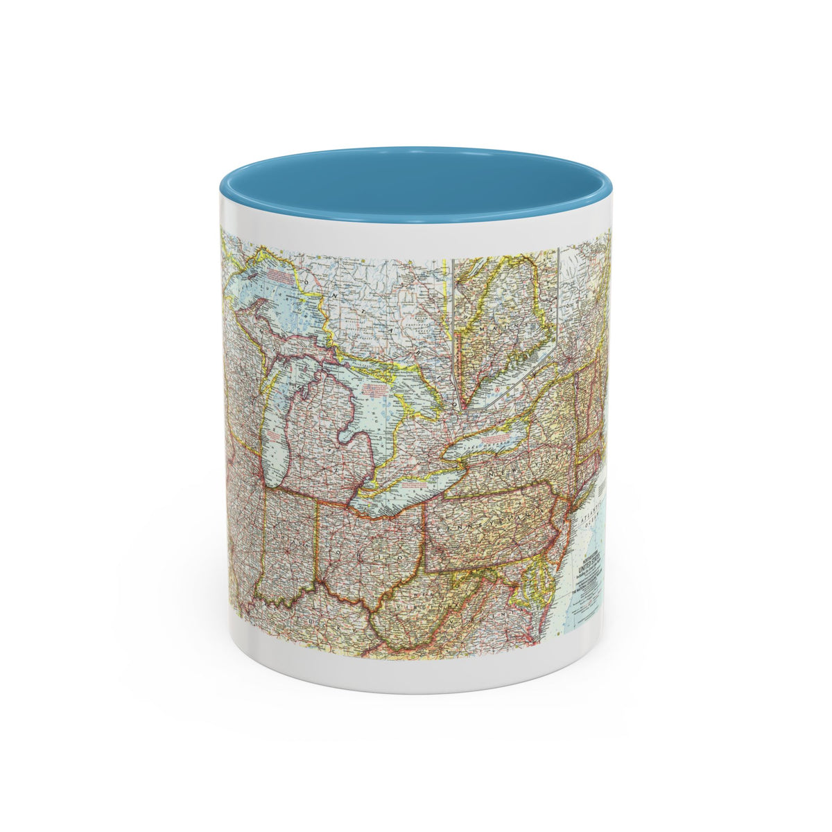 USA - Northeastern & Great Lakes (1959) (Map) Accent Coffee Mug