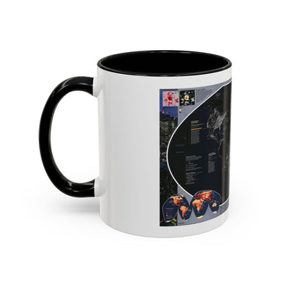 World Map - Population and Resources (1998) (Map) Accent Coffee Mug