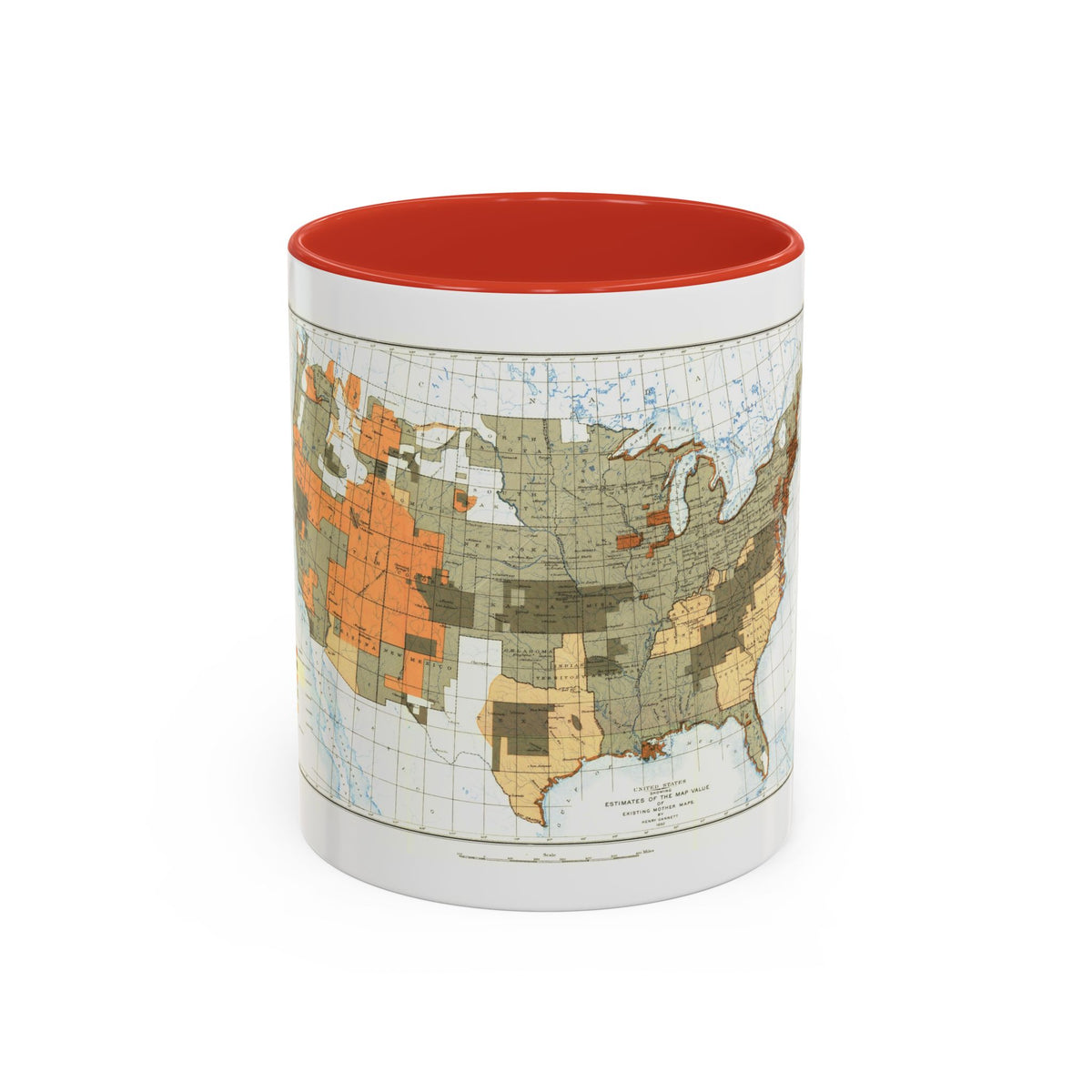 USA - The United States (1892) (Map) Accent Coffee Mug