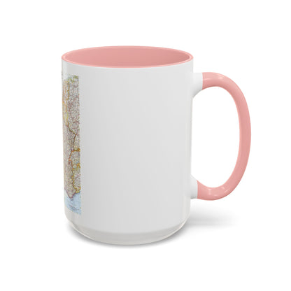 France, Belgium, and the Netherlands (1960) (Map) Accent Coffee Mug