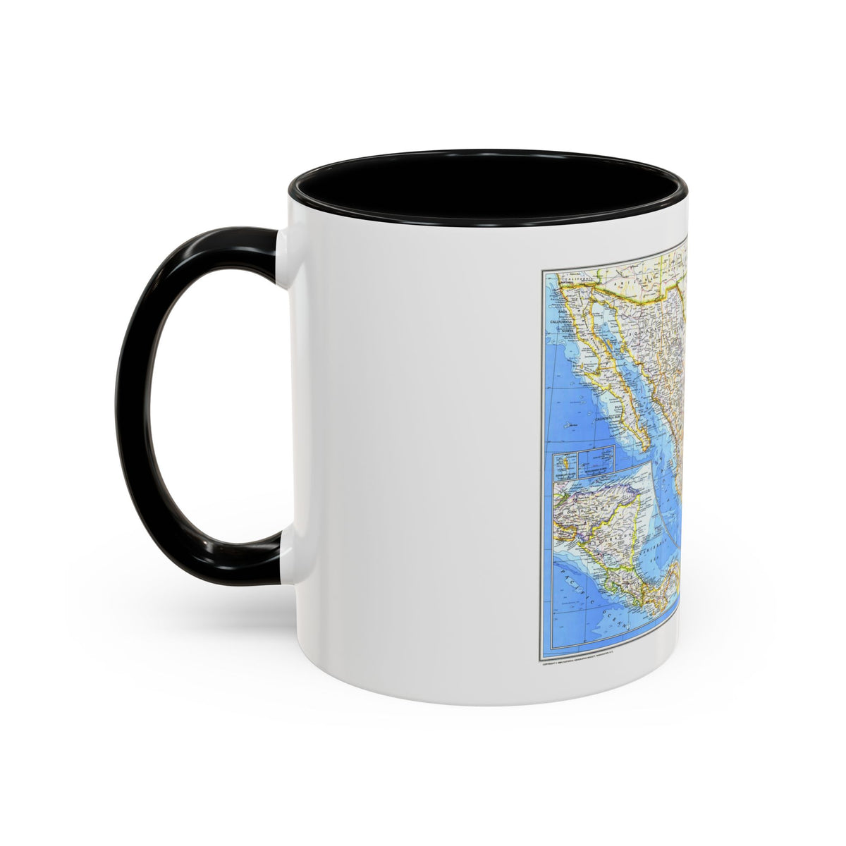 Central America & Mexico (1980) (Map) Accent Coffee Mug