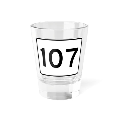 MA Route 107 (Massachusetts) (Road Sign) Shot Glass 1.5oz