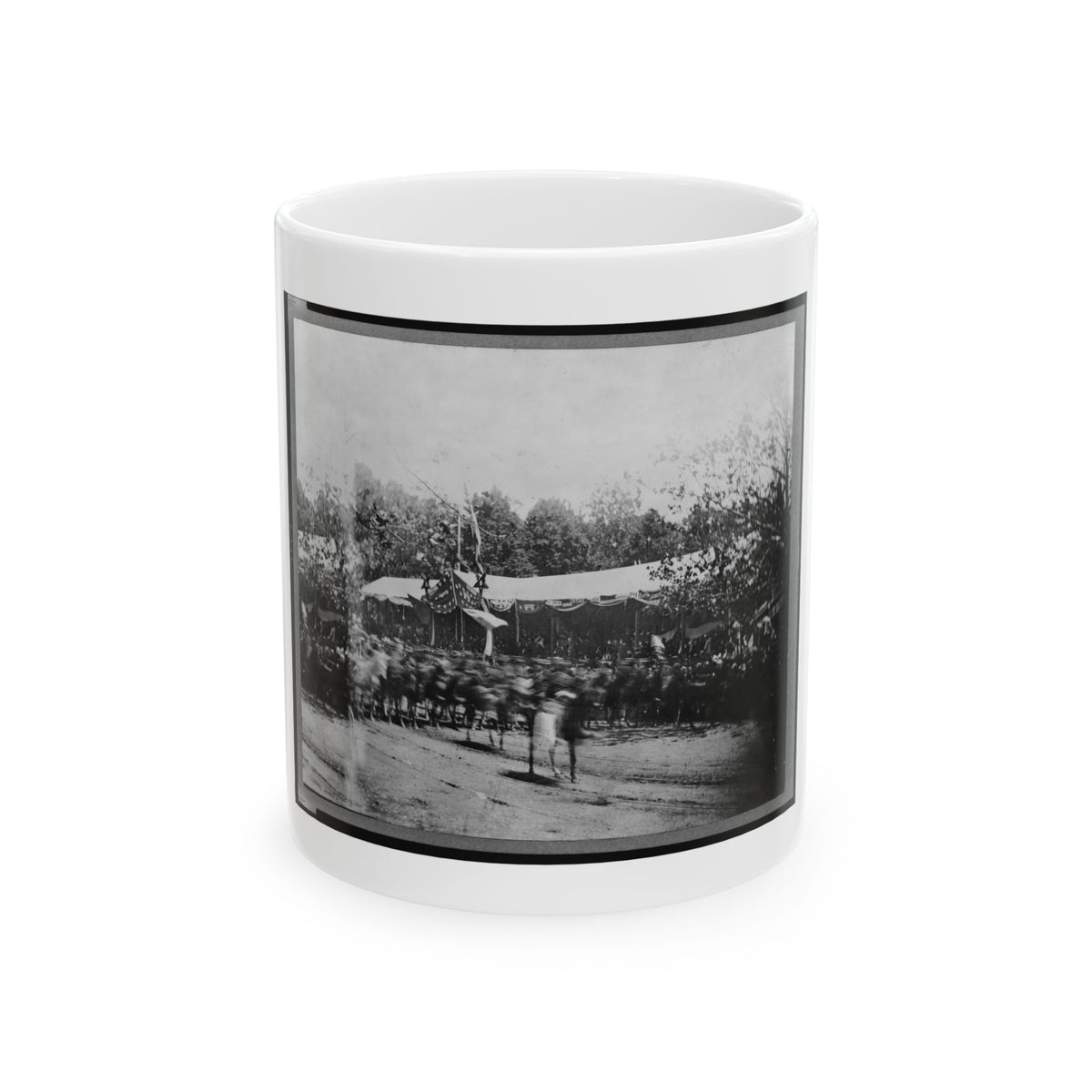 Mounted Cavalry Riding Past Reviewing Stand During The  Grand Review  Of The Union Army, Washington, D.C. (U.S. Civil War) White Coffee Mug