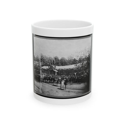 Mounted Cavalry Riding Past Reviewing Stand During The  Grand Review  Of The Union Army, Washington, D.C. (U.S. Civil War) White Coffee Mug