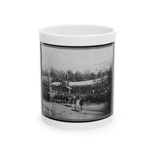Mounted Cavalry Riding Past Reviewing Stand During The  Grand Review  Of The Union Army, Washington, D.C. (U.S. Civil War) White Coffee Mug