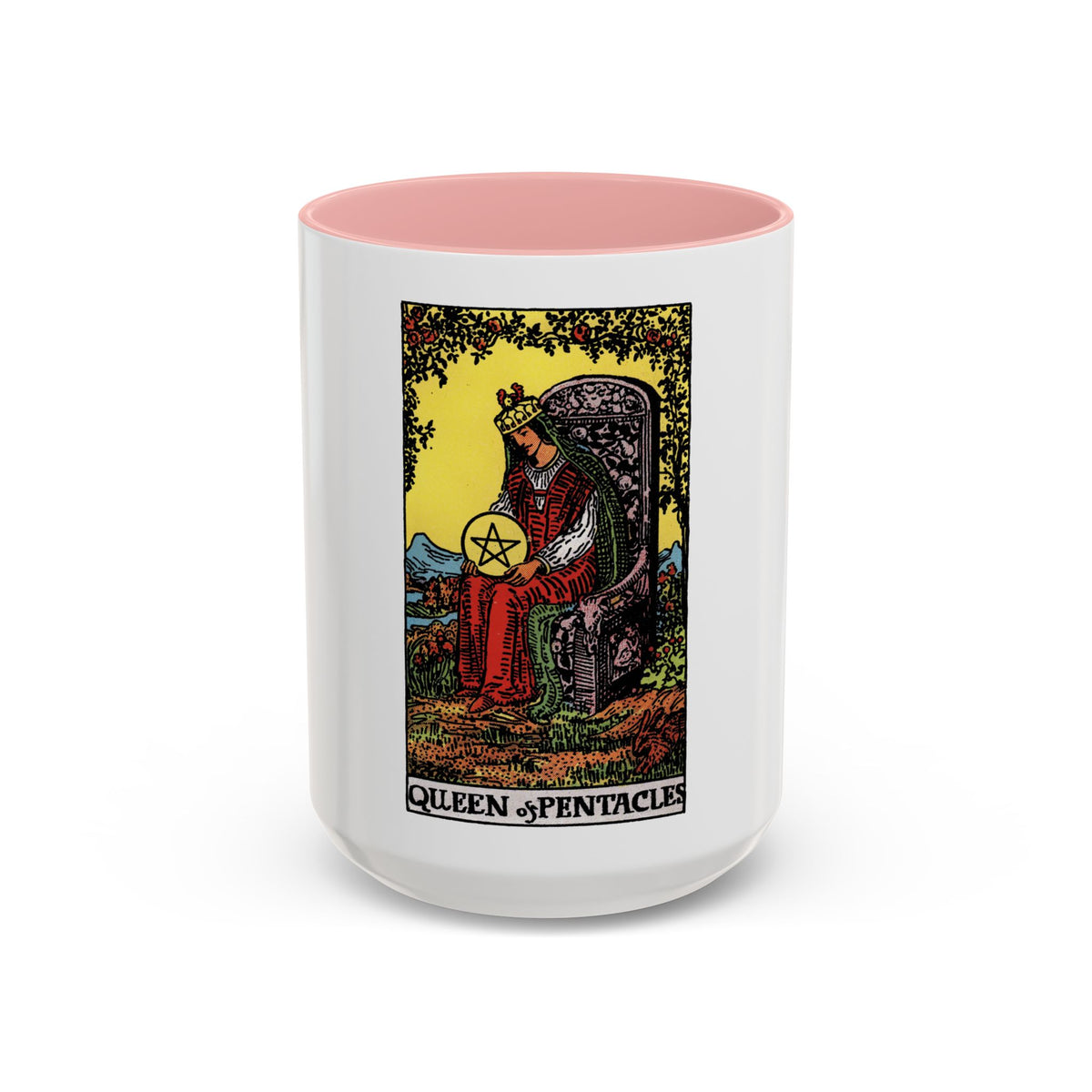 The Queen of Pentacles (Tarot Card) Accent Coffee Mug