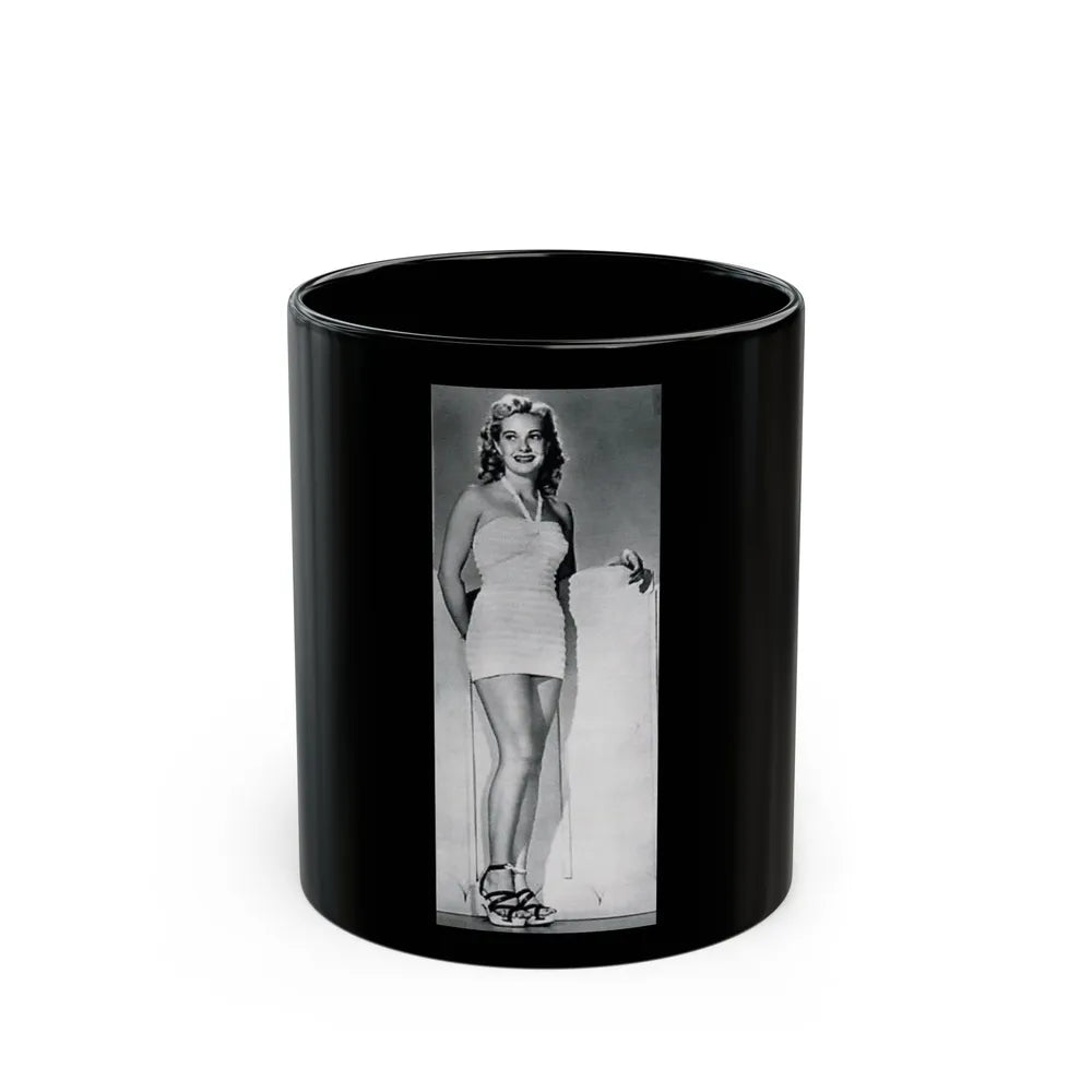 Lori Nelson #50 - Printed & Scanned (Vintage Female Icon) Black Coffee Mug-11oz-Go Mug Yourself