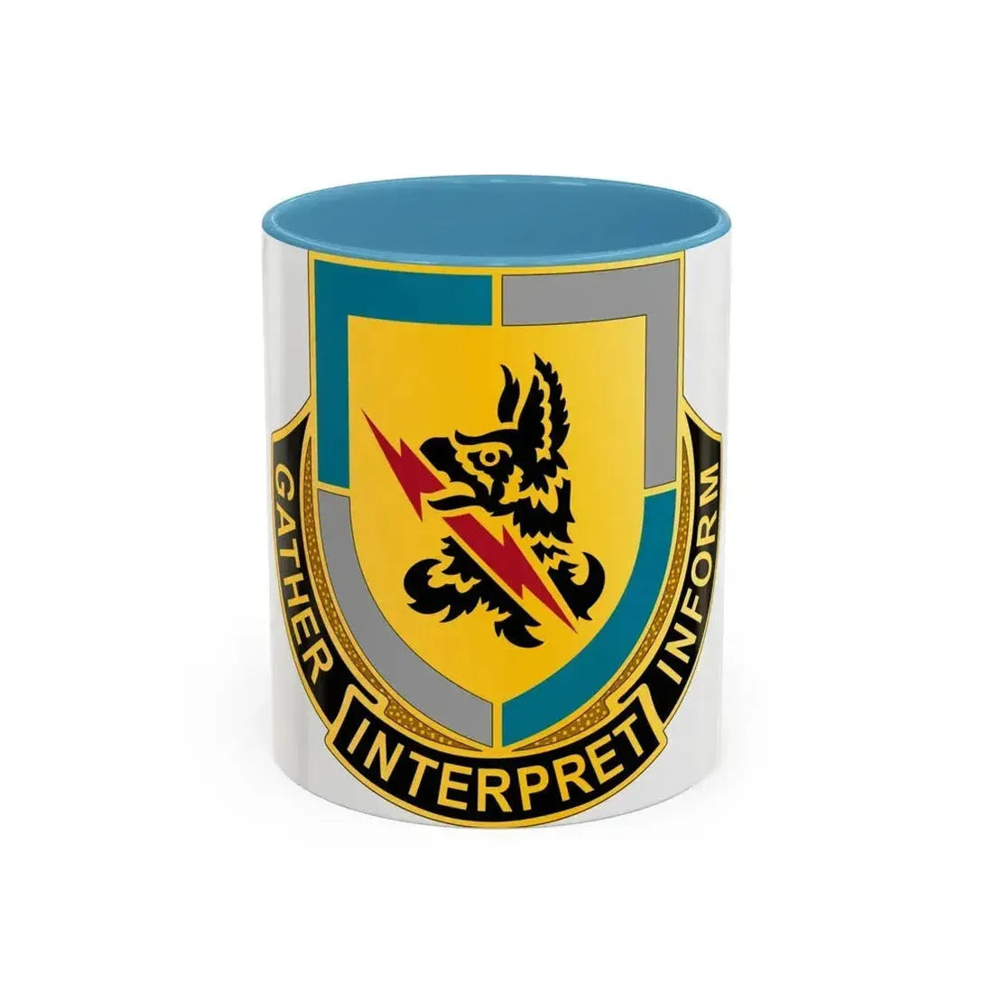 134 Military Intelligence Battalion (U.S. Army) Accent Coffee Mug 11oz Light Blue - Go Mug Yourself