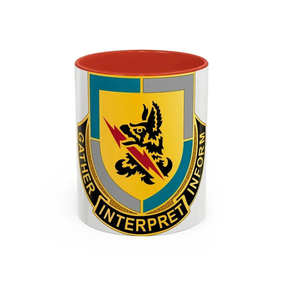 134 Military Intelligence Battalion (U.S. Army) Accent Coffee Mug 11oz Red - Go Mug Yourself