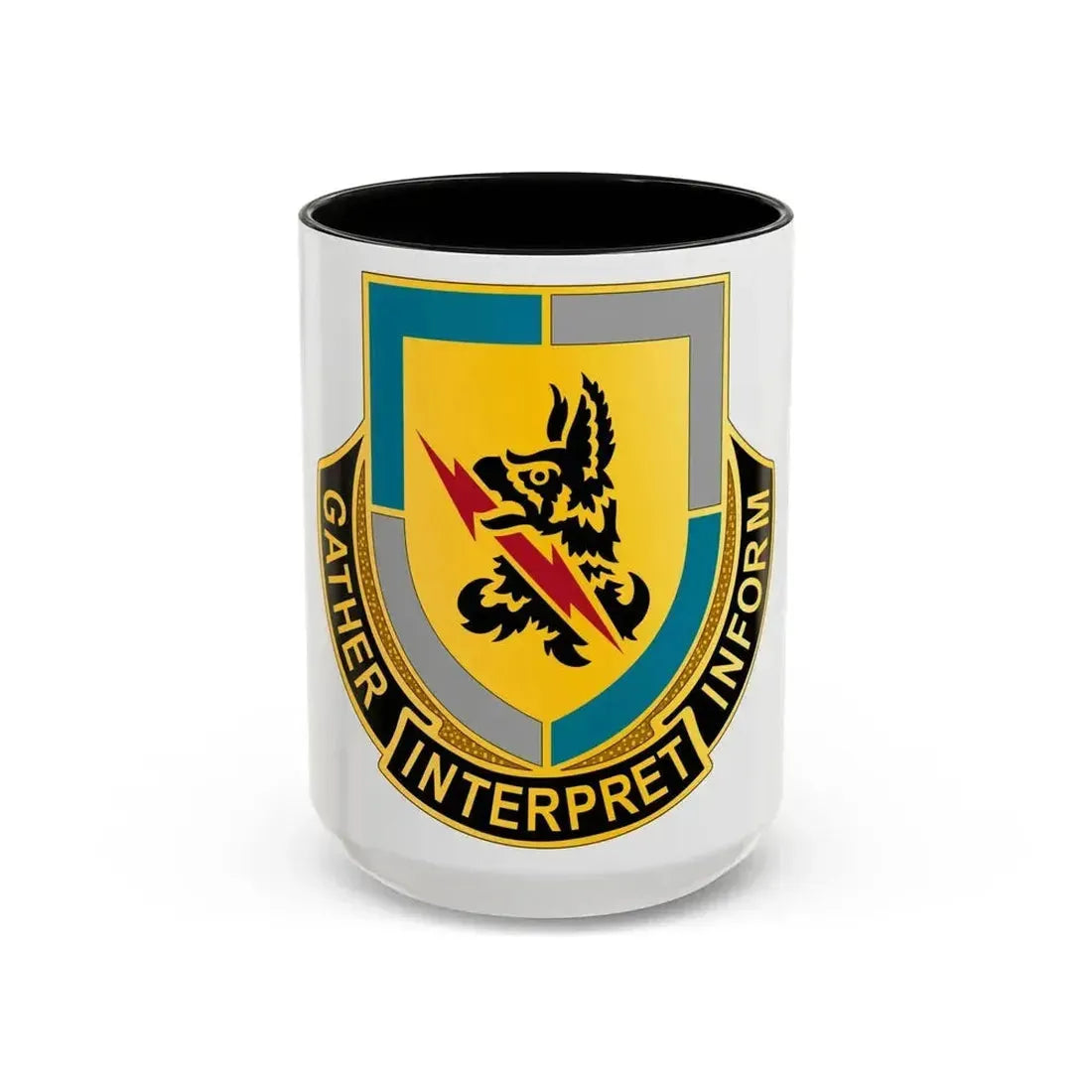 134 Military Intelligence Battalion (U.S. Army) Accent Coffee Mug 15oz Black - Go Mug Yourself