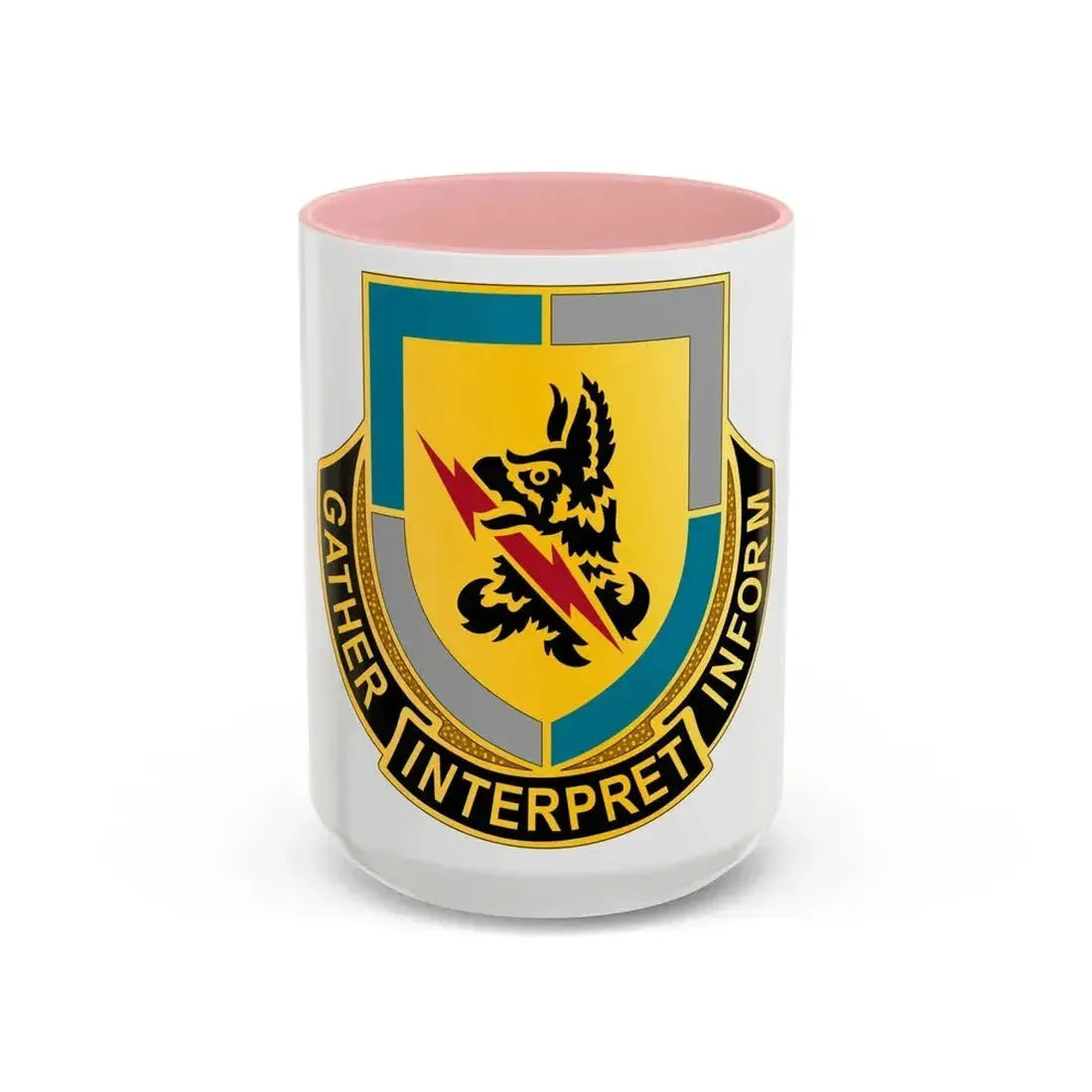134 Military Intelligence Battalion (U.S. Army) Accent Coffee Mug 15oz Pink - Go Mug Yourself