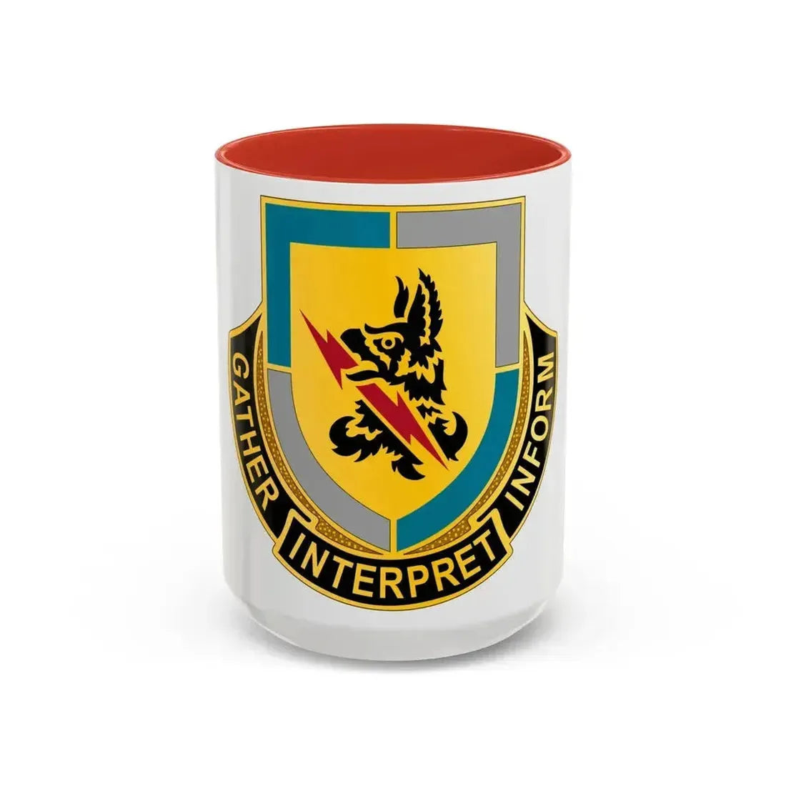 134 Military Intelligence Battalion (U.S. Army) Accent Coffee Mug 15oz Red - Go Mug Yourself