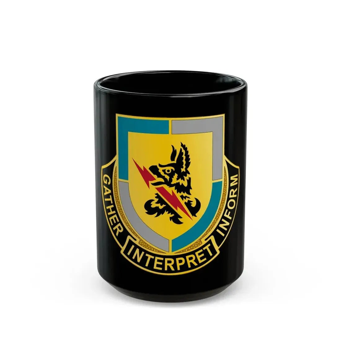 134 Military Intelligence Battalion (U.S. Army) Black Coffee Mug 15oz - Go Mug Yourself