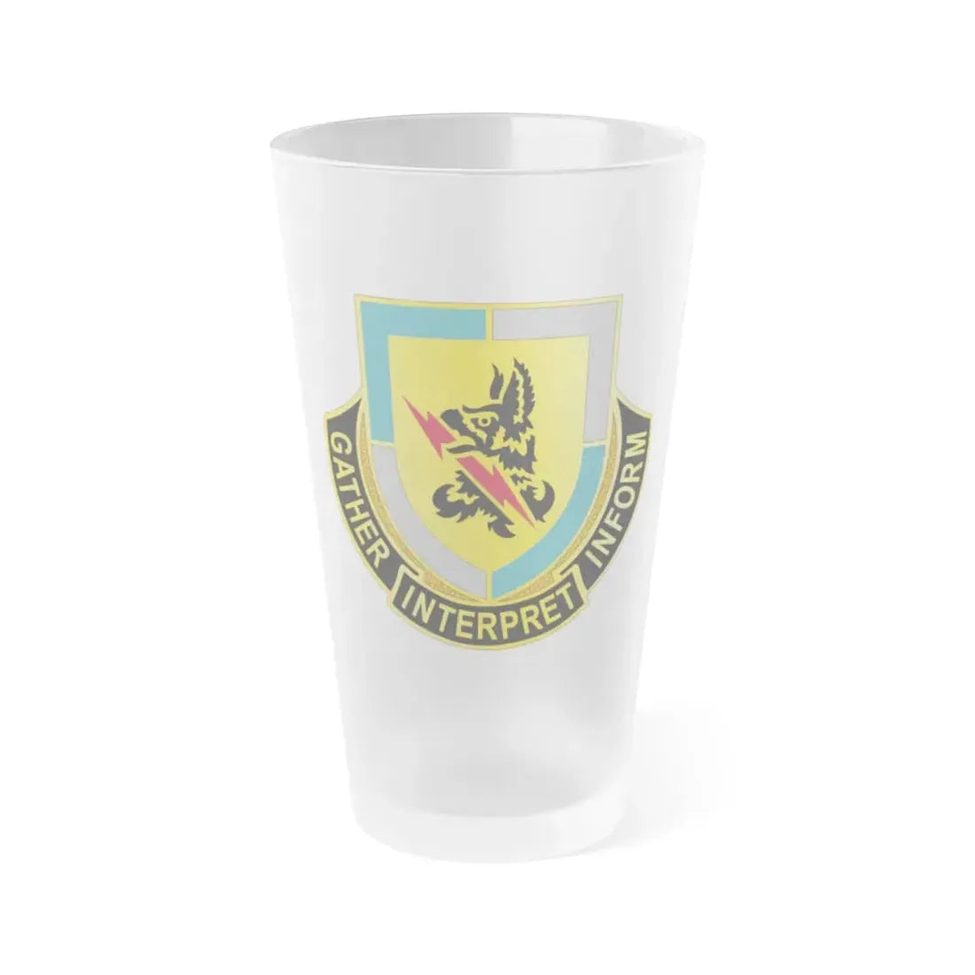 134 Military Intelligence Battalion (U.S. Army) Frosted Pint Glass 16oz Default Title - Go Mug Yourself