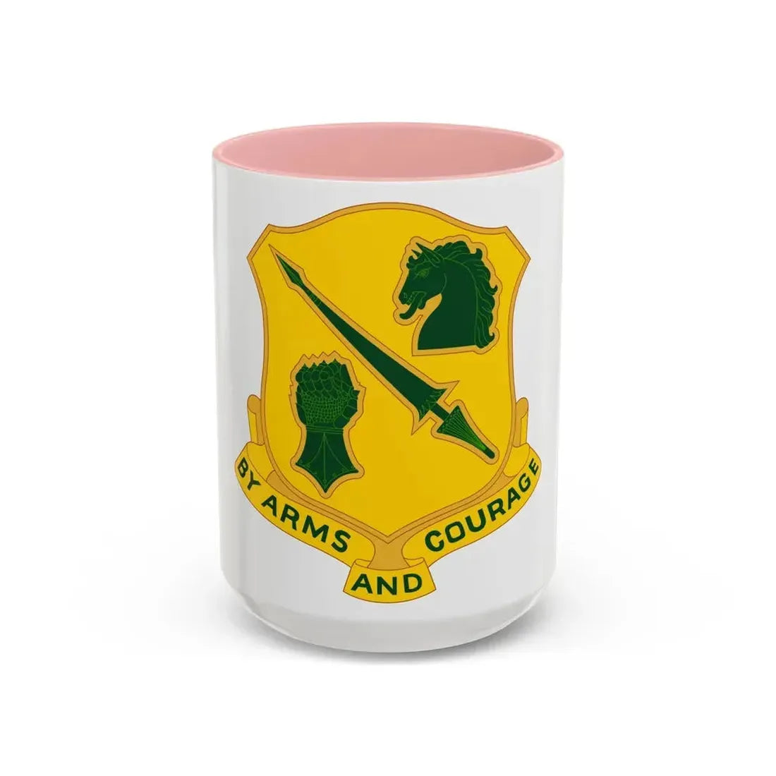 134 Tank Battalion (U.S. Army) Accent Coffee Mug 15oz Pink - Go Mug Yourself