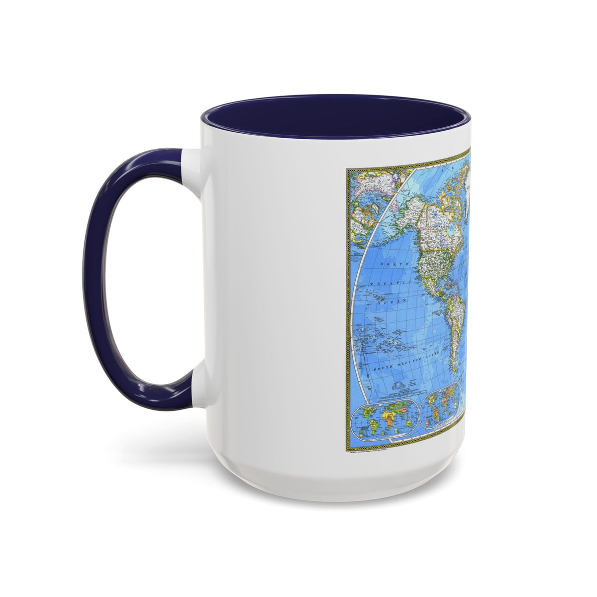 World Map (1981) (Map) Accent Coffee Mug