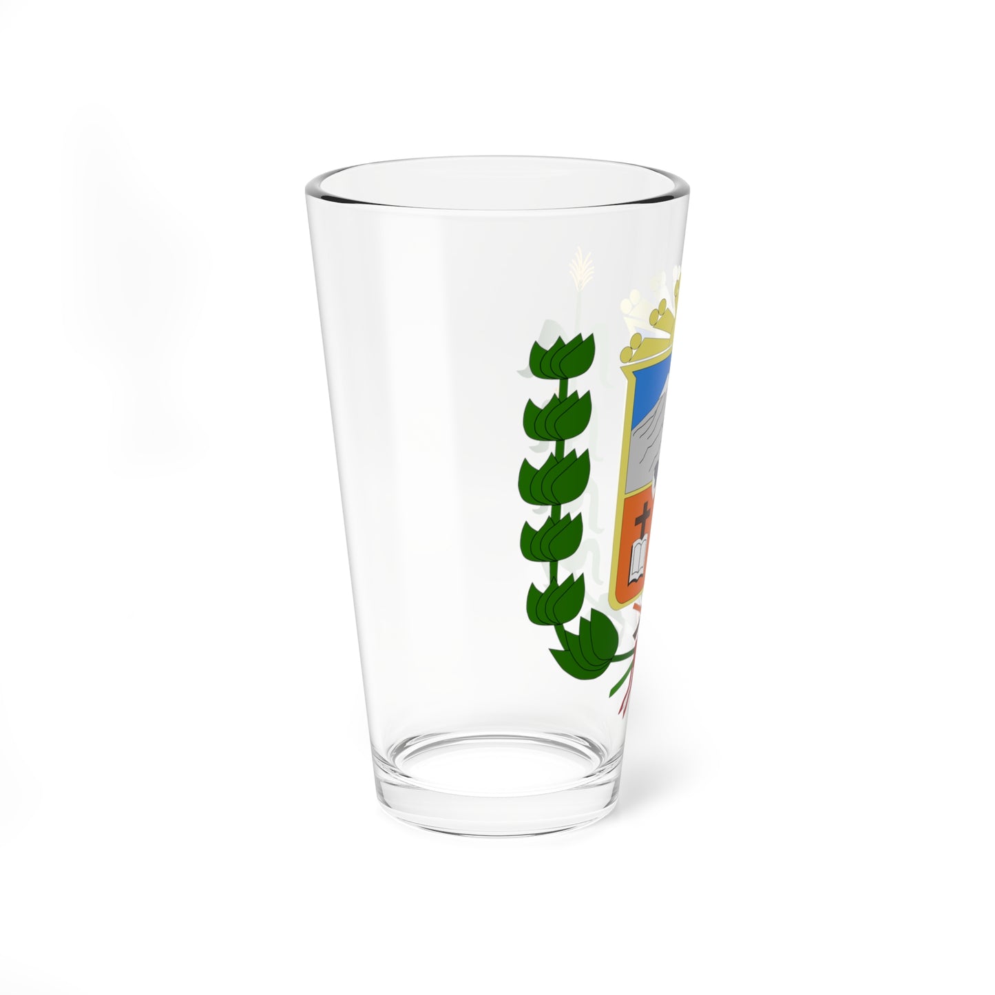 Escudo del distrito de Puquina (Peru) (Coat of Arms) Pint Glass 16oz