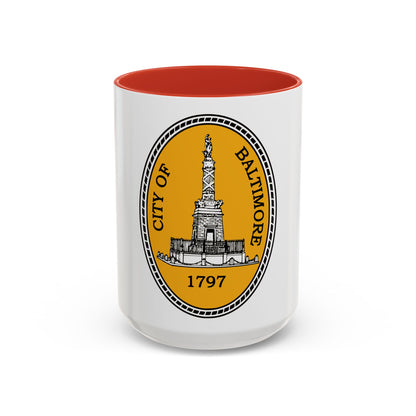 Seal of Baltimore Maryland - Accent Coffee Mug