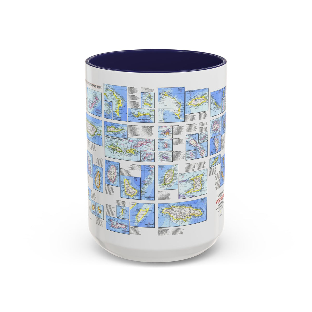 West Indies - Tourist Islands (1981) (Map) Accent Coffee Mug