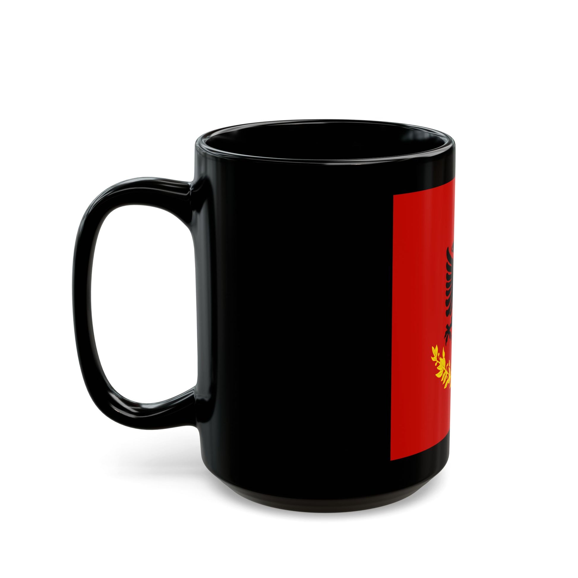 Flag variation of the Albanian Royal Army - Black Coffee Mug-Go Mug Yourself