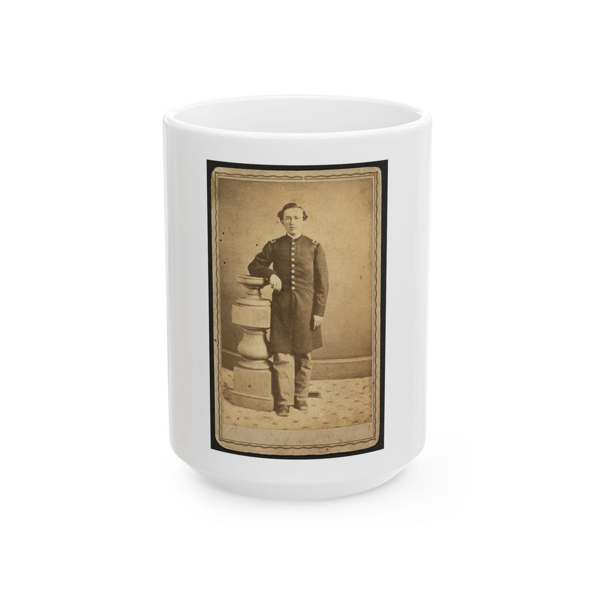 Full-Length Portrait Of An Unidentified Civil War Soldier 001 (U.S. Civil War) White Coffee Mug