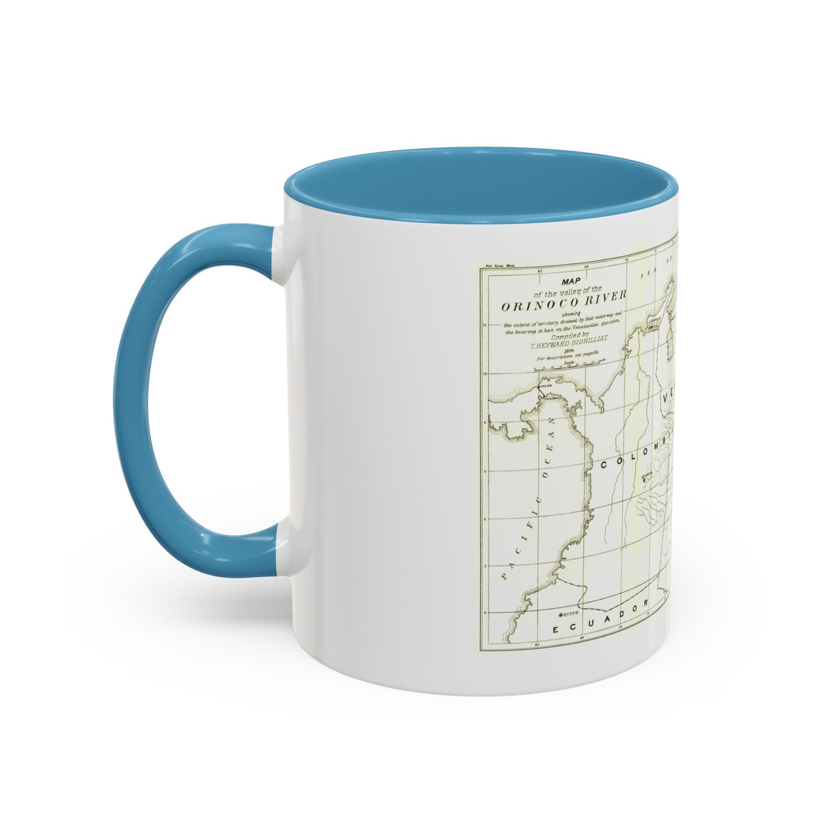 South America - Orinoco River (1896 (Map) Accent Coffee Mug