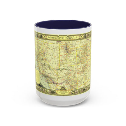 USA - Southwestern (1940) (Map) Accent Coffee Mug