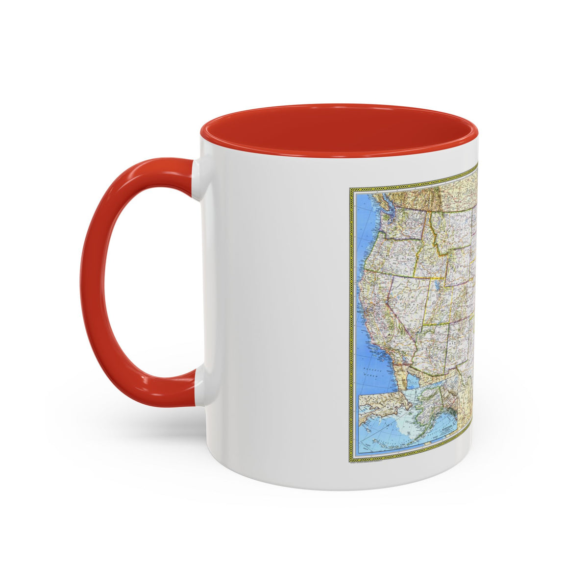 USA - The United States (1987) (Map) Accent Coffee Mug