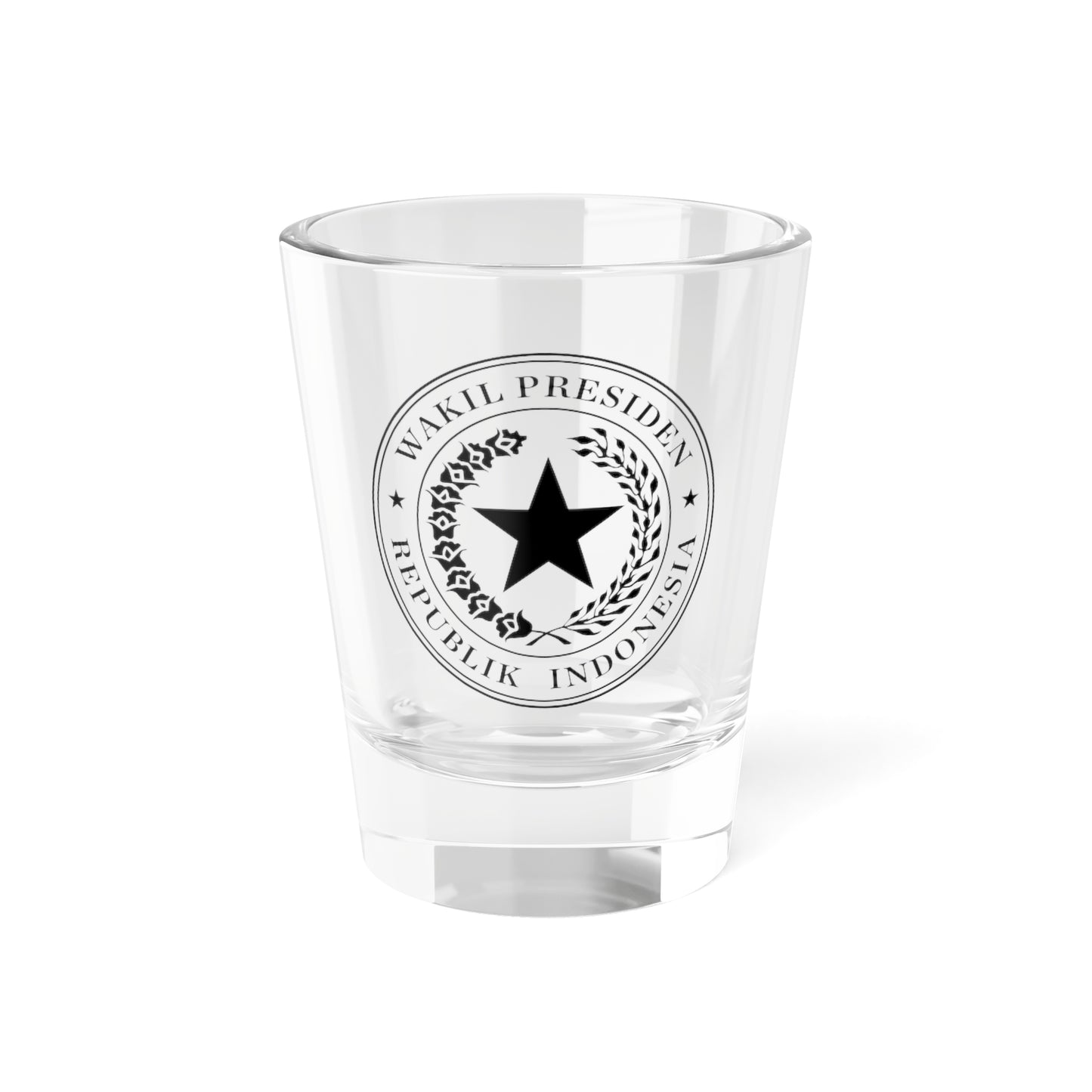 Indonesian Vice Presidential Seal black (Indonesia) (Coat of Arms) Shot Glass 1.5oz
