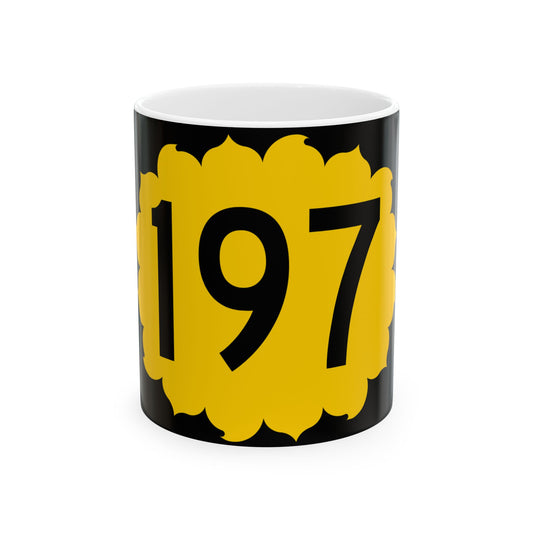 K-197 (Kansas) (Road Sign) White Coffee Mug