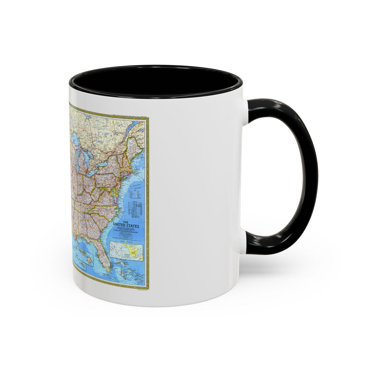 USA - The United States (1982) (Map) Accent Coffee Mug