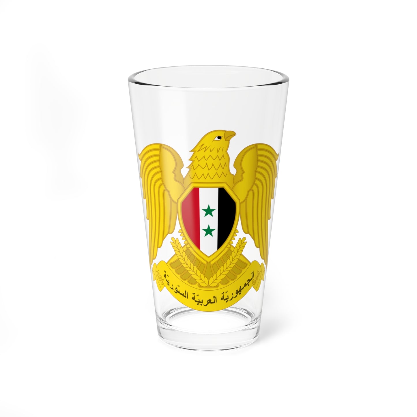 Emblem of Syria 1980-2024 (Syria) (Coat of Arms) Pint Glass 16oz