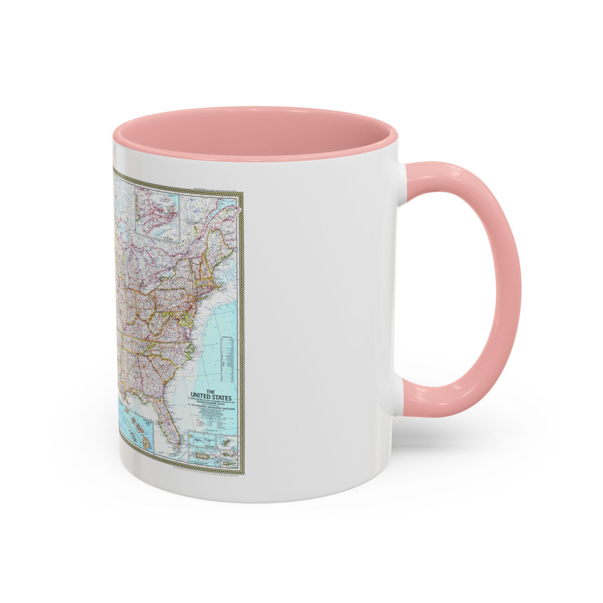 USA - The United States (1968) (Map) Accent Coffee Mug
