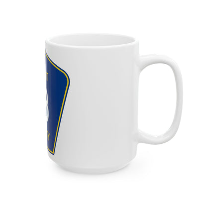 Wright County Route 18 (Minnesota) (Road Sign) White Coffee Mug-Go Mug Yourself