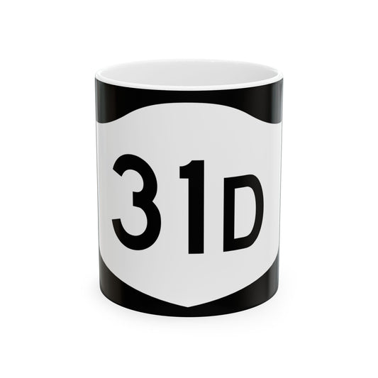 NY-31D (New York) (Road Sign) White Coffee Mug