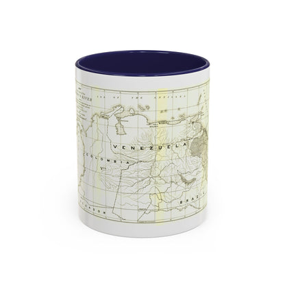 South America - Orinoco River (1896 (Map) Accent Coffee Mug