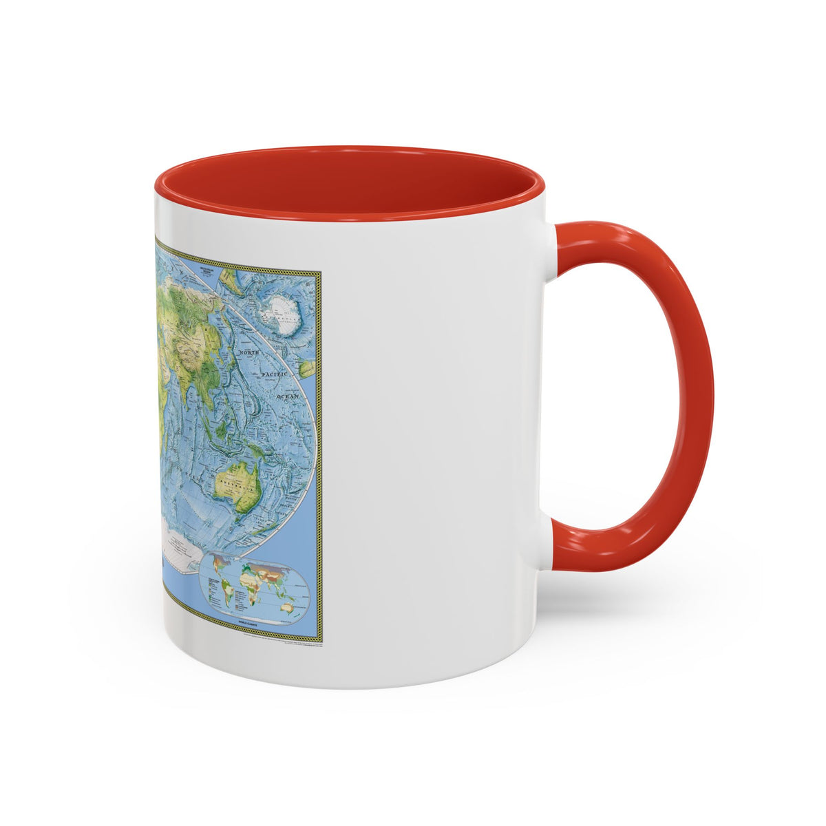 World Map - Physical (2005) (Map) Accent Coffee Mug