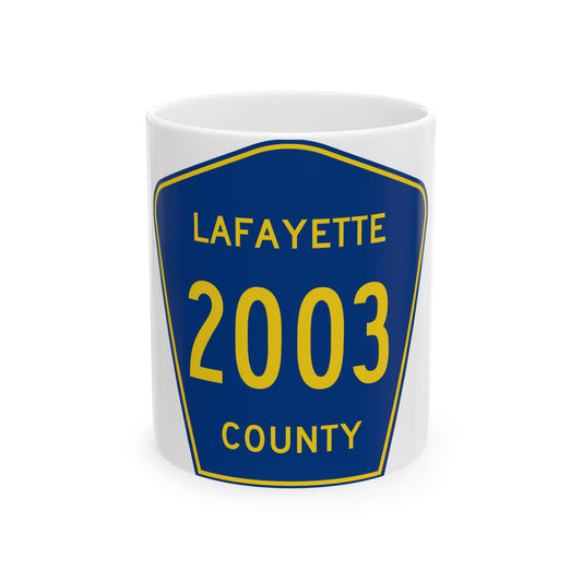 Lafayette County Route 2003 MS (Mississippi) (Road Sign) White Coffee Mug