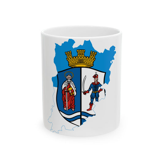 Flag-map of Bacs-Kiskun County (Hungary) White Coffee Mug