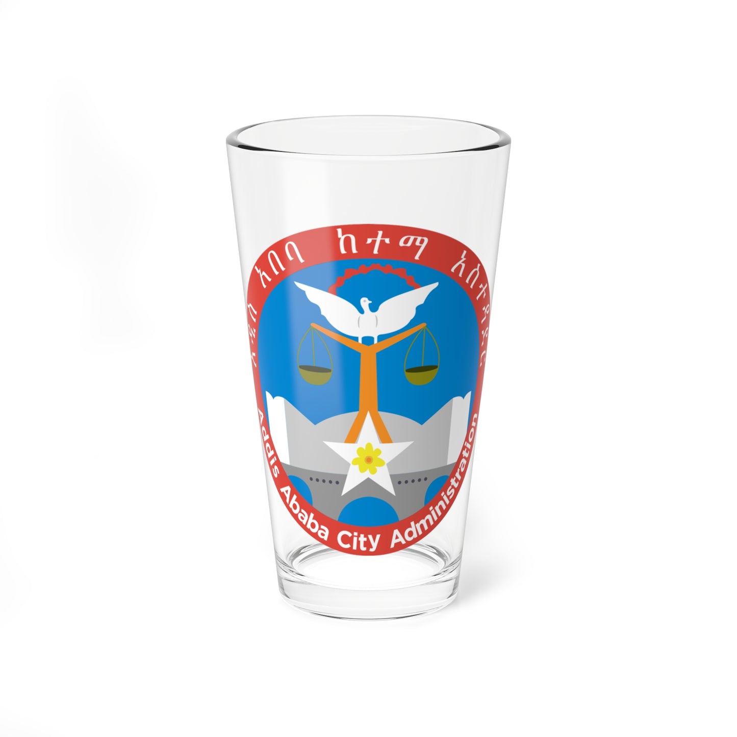 Emblem of the Addis Ababa City Administration (Ethiopia) (Coat of Arms) Pint Glass 16oz