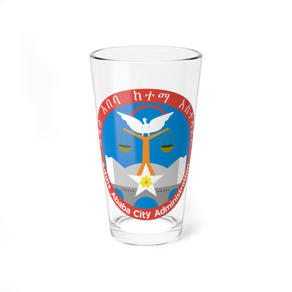 Emblem of the Addis Ababa City Administration (Ethiopia) (Coat of Arms) Pint Glass 16oz