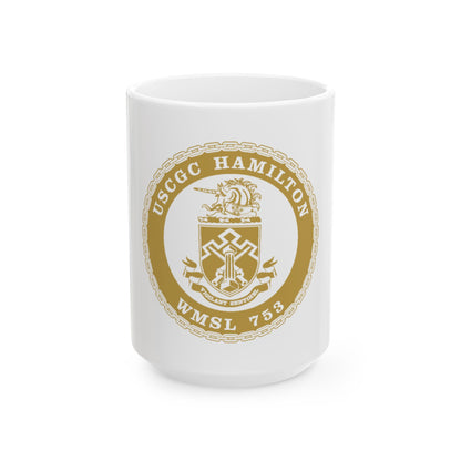 USCGC Hamilton WMSL 753 GOLD (U.S. Coast Guard) White Coffee Mug
