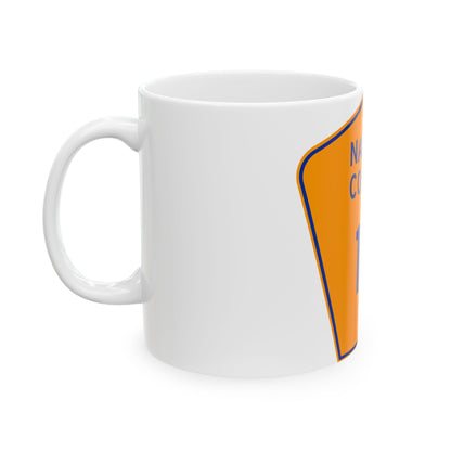 Nassau County 19 NY (New York) (Road Sign) White Coffee Mug
