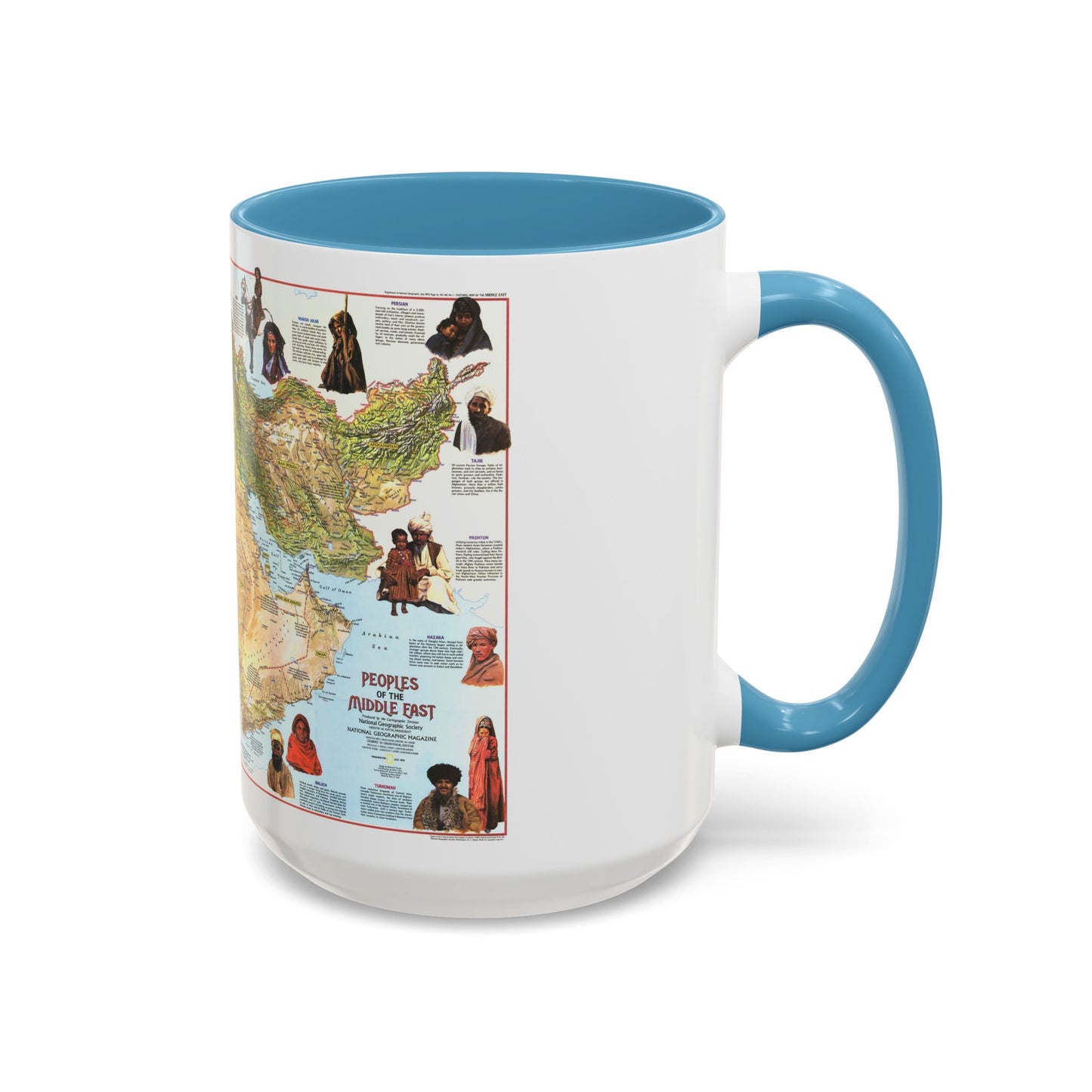 Middle East - The Peoples 1 (1972) (Map) Accent Coffee Mug