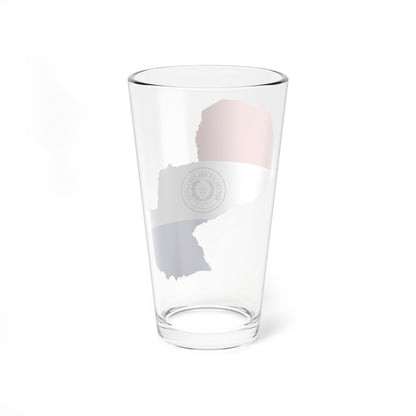 Flag-map of Paraguay (Paraguay) Pint Glass 16oz