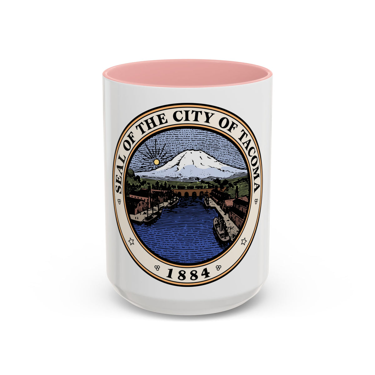Seal of Tacoma WA - Accent Coffee Mug