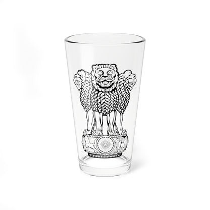 Emblem of India without motto (India) (Coat of Arms) Pint Glass 16oz
