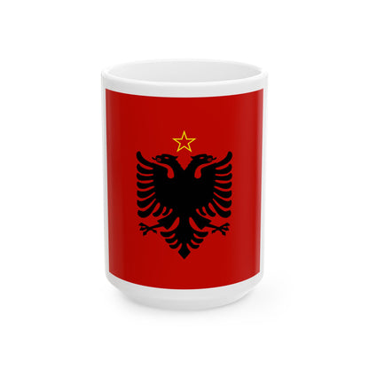 Presidential flag of Albania 1946 to 1992 - White Coffee Mug-15oz-Go Mug Yourself