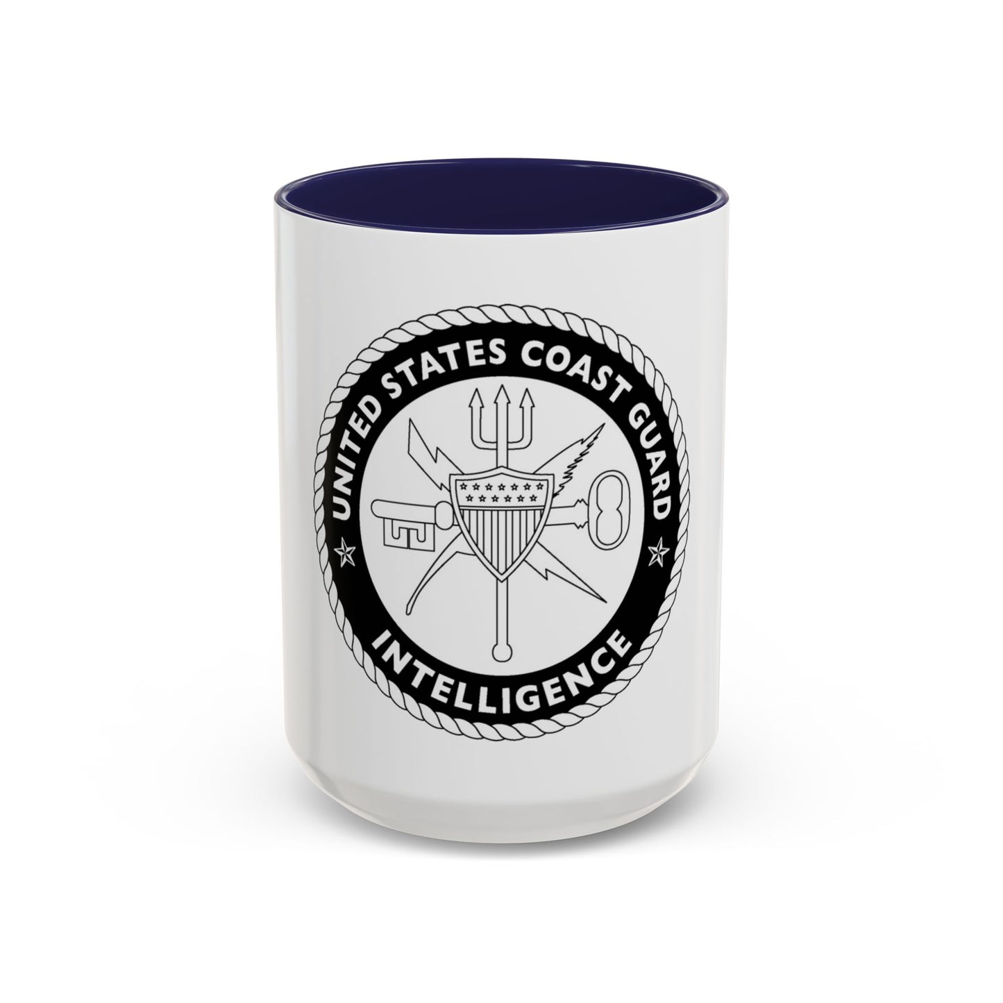 USCG Intelligence 1 color (U.S. Coast Guard) Accent Coffee Mug